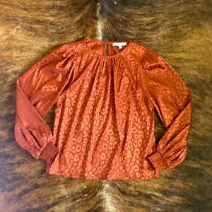 Copper leopard print top
